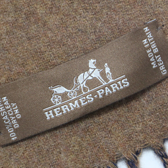 HERMES Authentic Brown Scarf - Picture 2 of 3